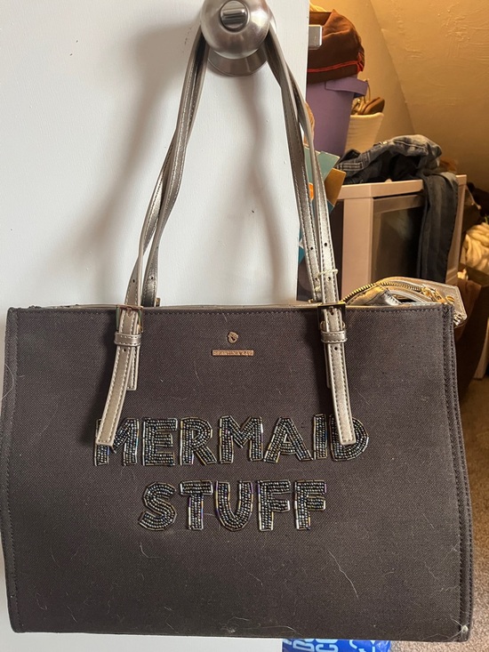 Spartina 449 Handbags - Spartina 449 Black Tote with Metallic Trim – "Mermaid Stuff" Embellished